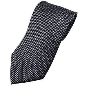 Nicole Miller Silver & Black Geometric Silk Necktie - Like New